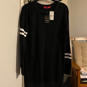 Black/white Stiped Sweatshirt Dress XS